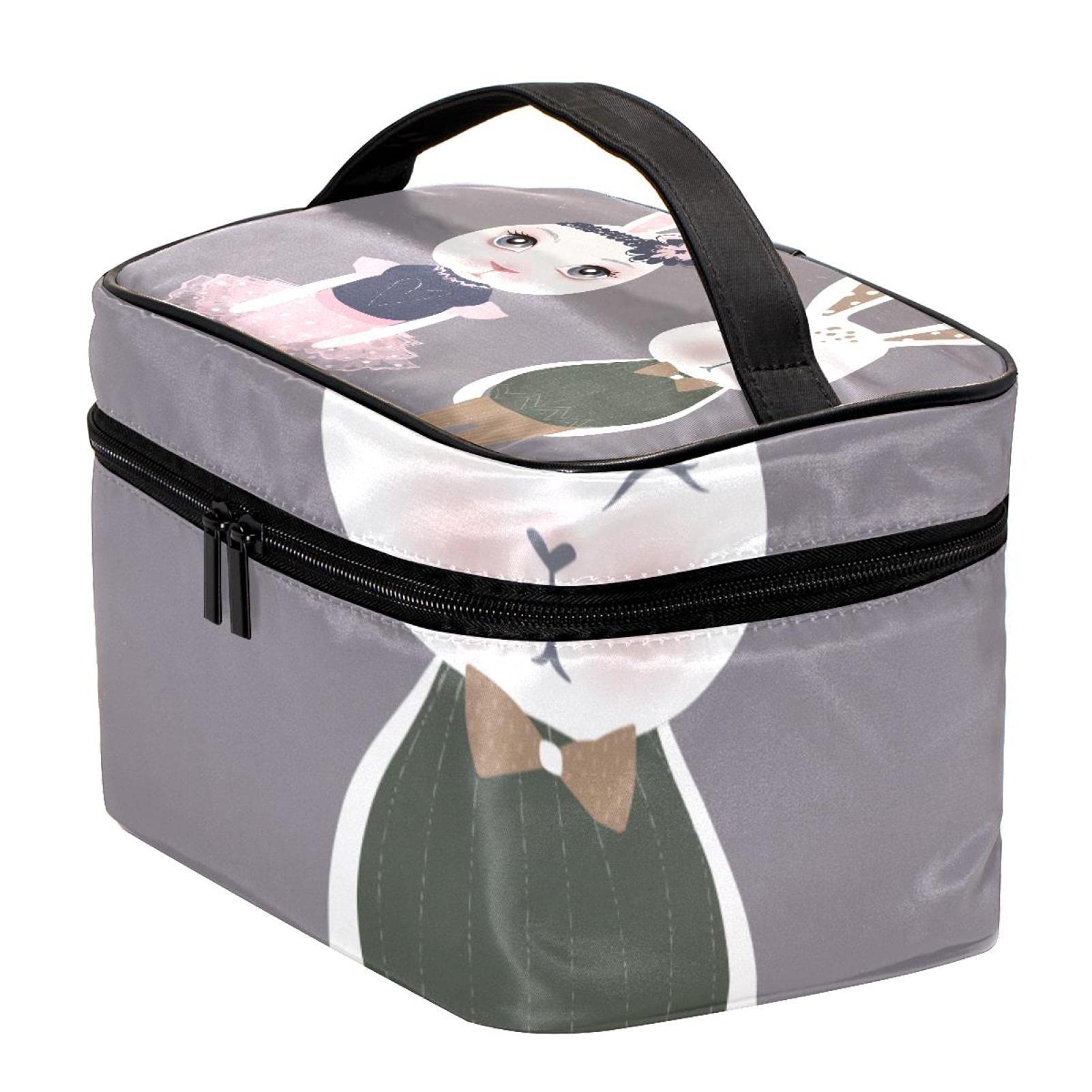 Ballet Rabbit Gentle Bunny Travel Makeup Bag - Large Cosmetic Organizer with Zipper for Women & Girls | Perfect for Travel, Gym, and Daily Essentials Storage