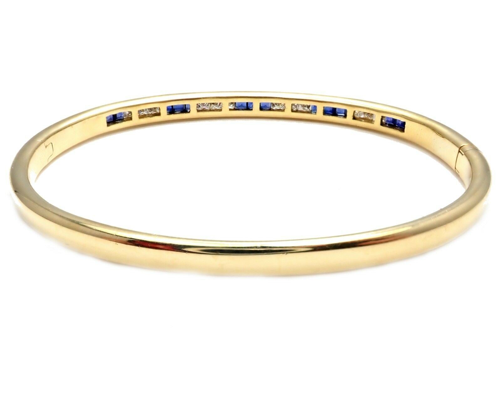 Exquisite 18k Yellow Gold Diamond & Sapphire Bangle Bracelet by Craig Drake - Luxury Jewelry for Women, Perfect for Weddings, Anniversaries & Special Occasions