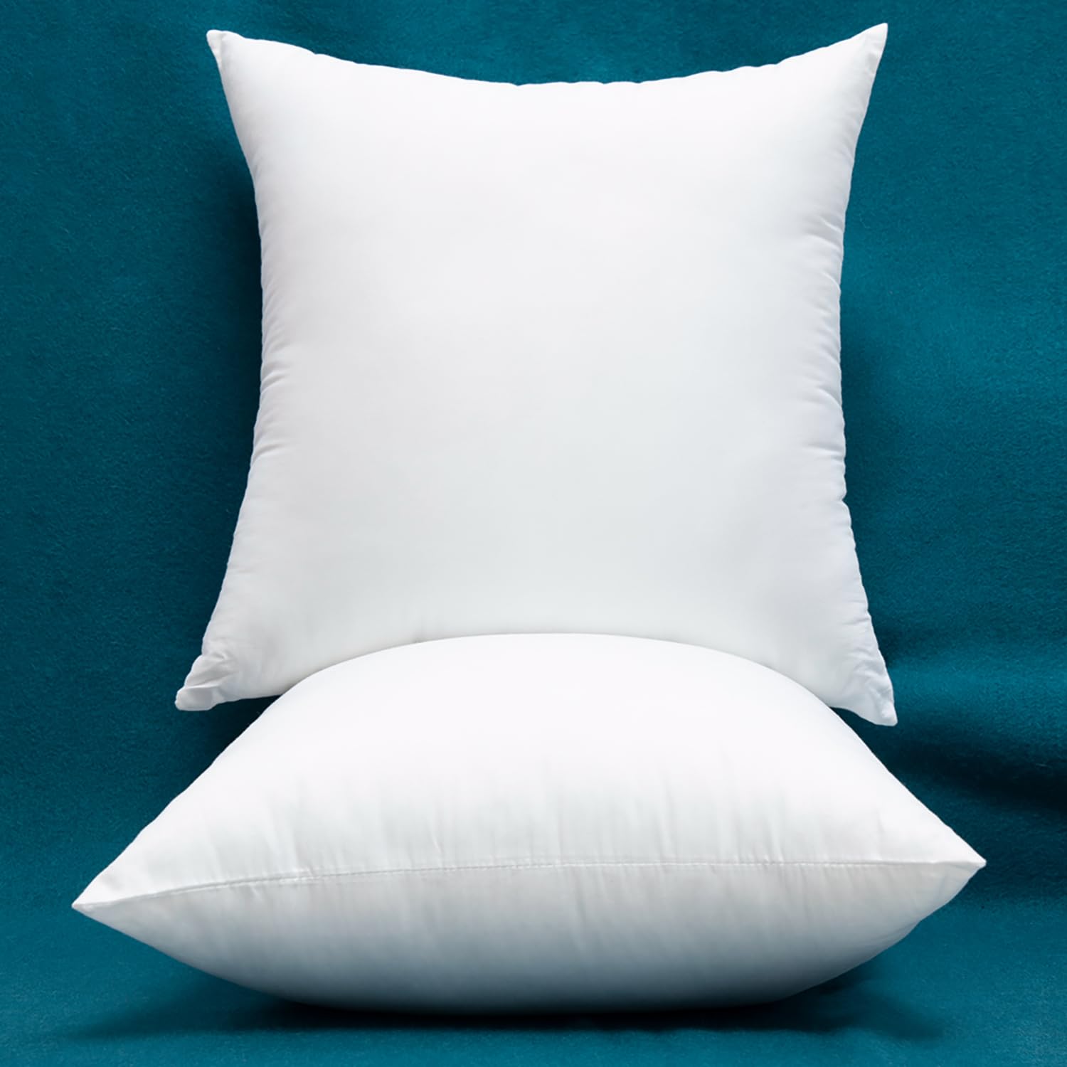 Premium Set of 2 Extra Full & Thick Cotton Throw Pillow Inserts - 18x18 Inch Down Alternative Cushion Fillers for Sofa, Bed & Home Decor - Soft & Plush Decorative Pillow Covers for Living Room, Bedroom & Dorm
