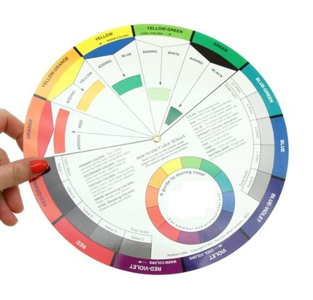 AmigozZ Color Mixing Guide Card - Essential Color Wheel & Relationships Chart for Students, Artists & Designers - Perfect for Painting, Drawing & Graphic Design (1pc)