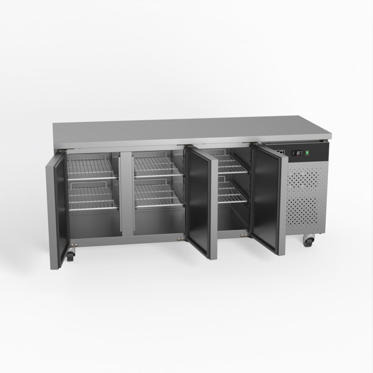 AG 3-Door Commercial Refrigerator - 700mm Depth Under Counter Fridge for Restaurants, Bars & Kitchens | Heavy-Duty Worktop Freezer for Food Storage & Beverage Cooling