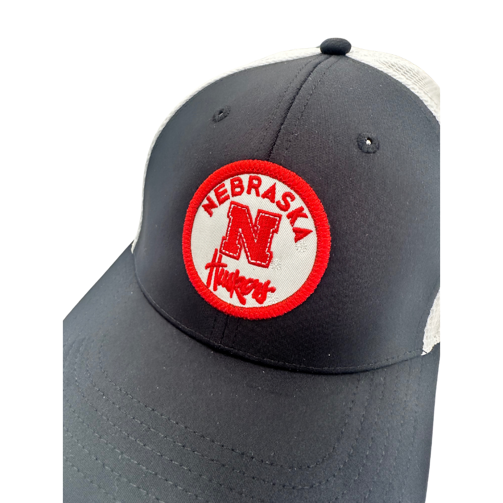 Nebraska Huskers Hugo Circle Patch Hat for Men - Official College Football Fan Gear for Game Day & Casual Wear