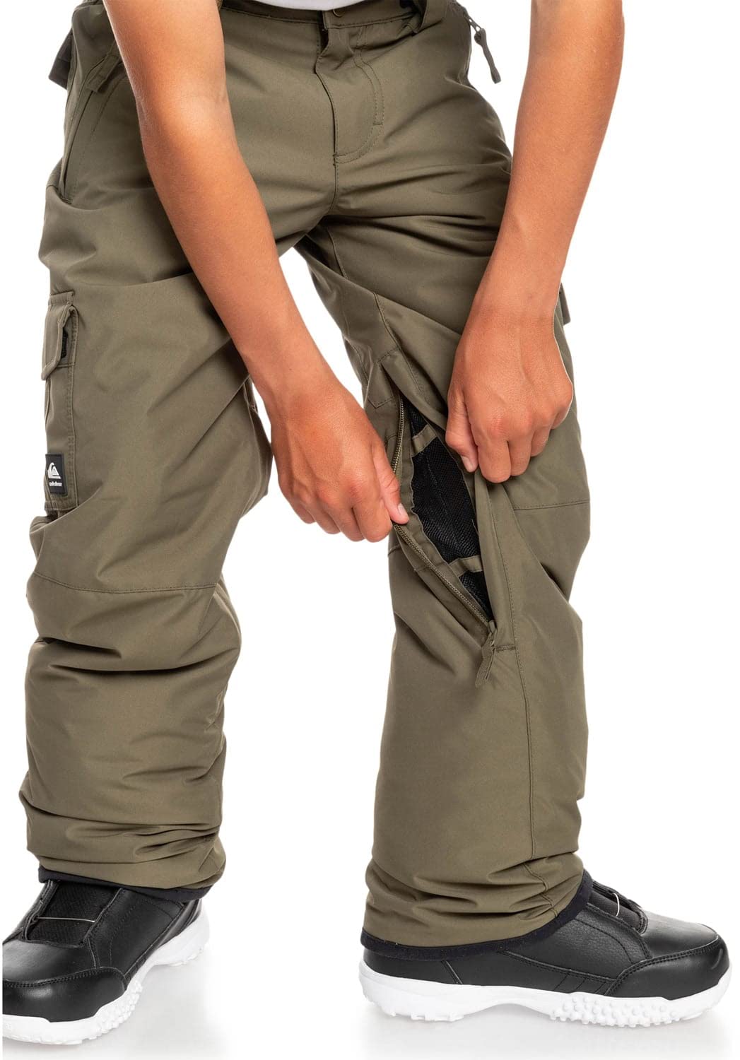 Quiksilver Porter Kids Snowboard Pants - Waterproof Insulated Winter Snow Pants for Boys & Girls, Size M (12), Grape Leaf Print - Perfect for Skiing, Snowboarding & Outdoor Winter Activities