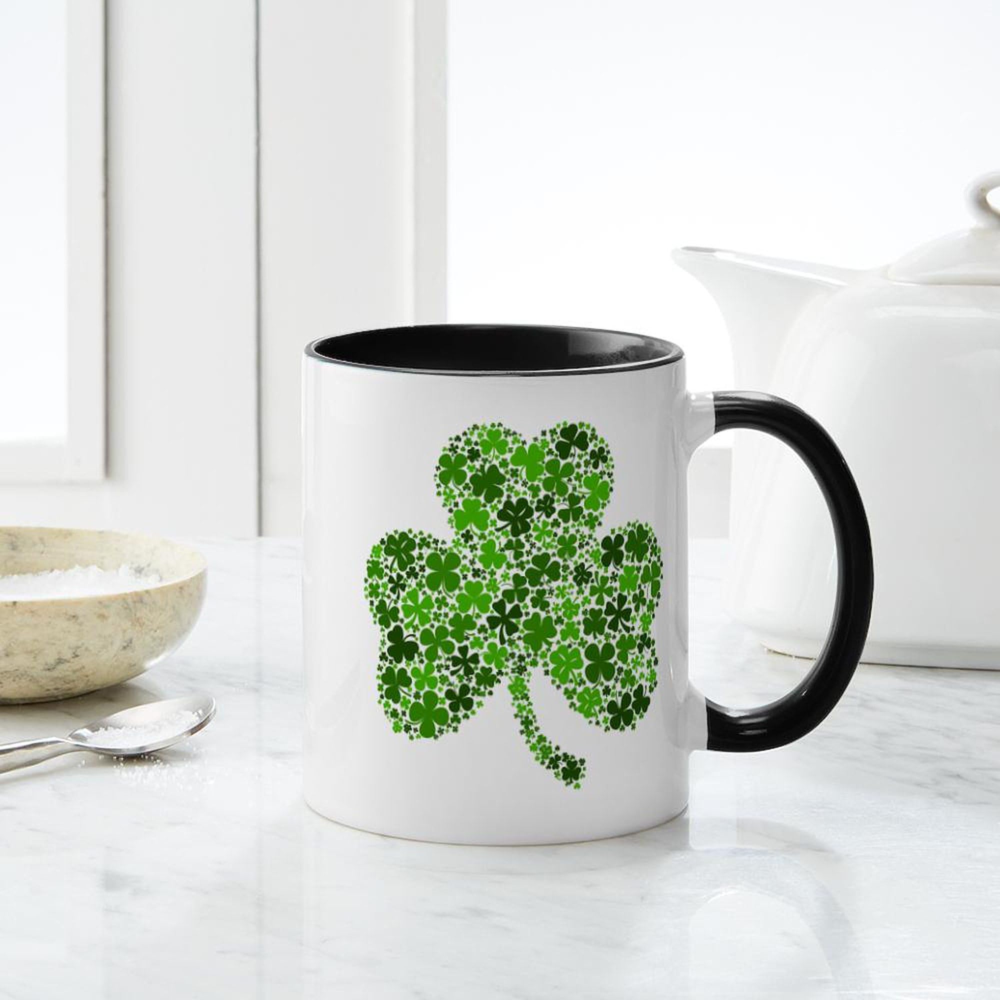 Shamrock of Shamrocks 11 oz Ceramic Coffee Mug - 325 ml Irish Themed Cup for St. Patrick's Day, Gifts & Home Decor - Perfect for Tea, Hot Chocolate & Office Use