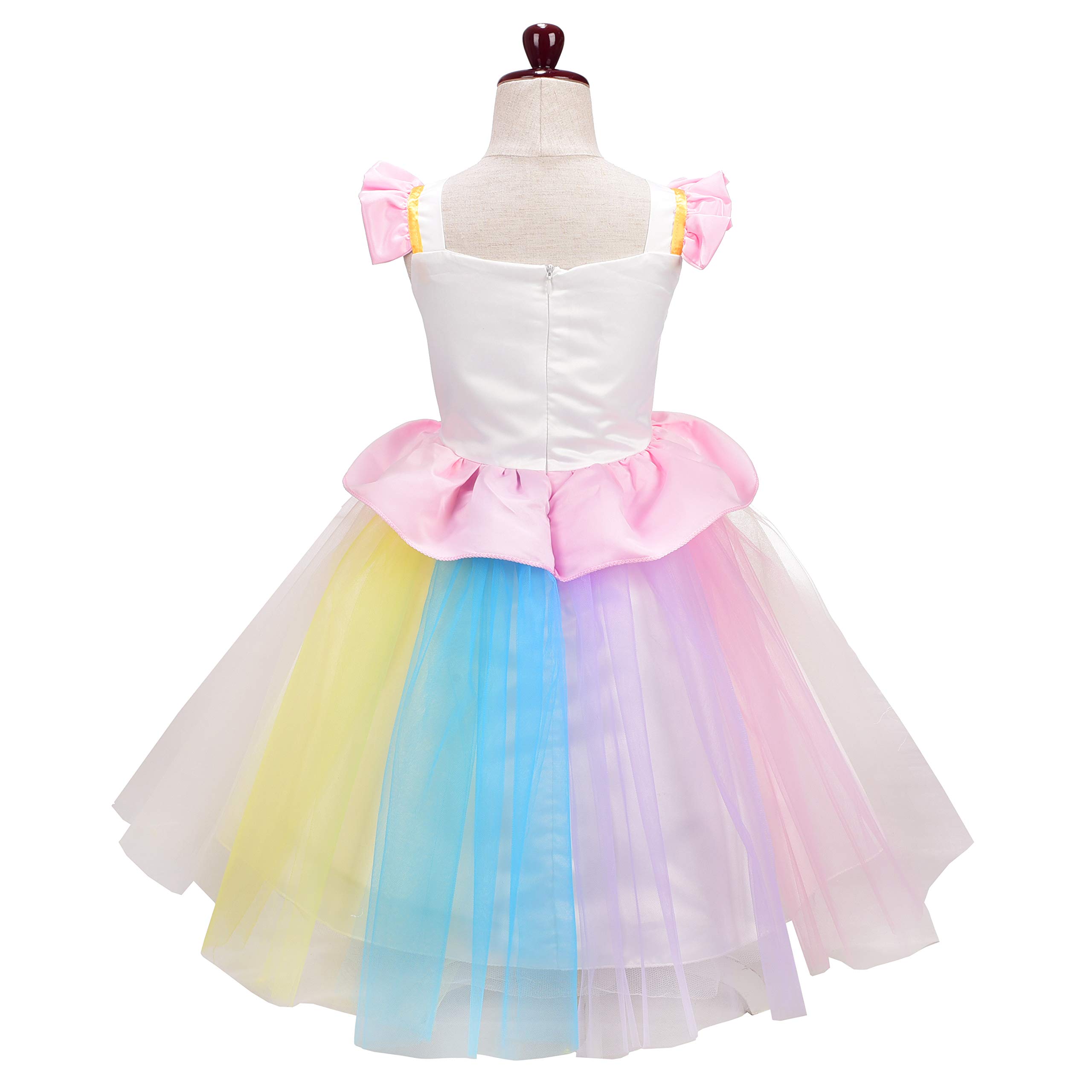 **Dressy Daisy Toddler Girls Unicorn Princess Dress - Rainbow Tulle Skirt Costume for Birthday Party & Special Occasions**    **使用场景:** Perfect for birthday parties, photo shoots, Halloween, dress-up play, and special celebrations.