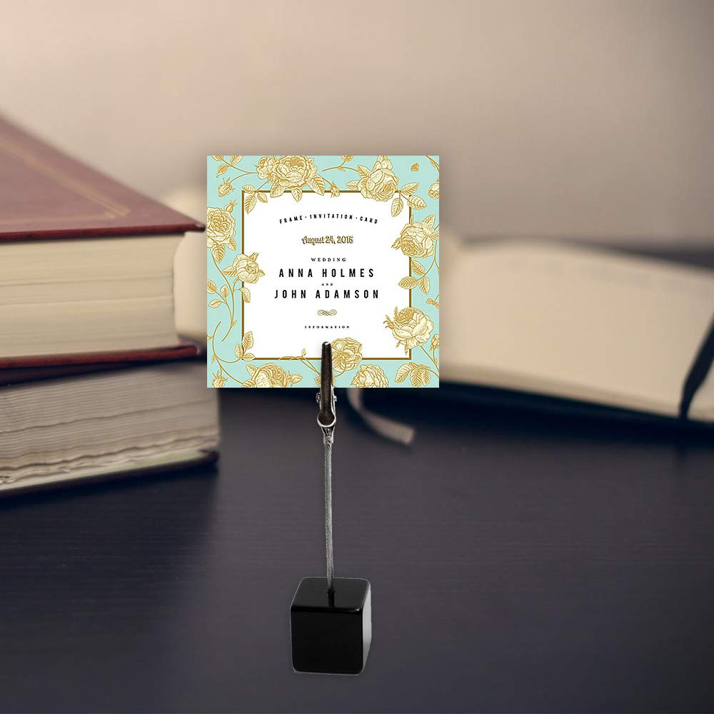 10pcs Black Table Number Holders - Elegant Name Card Stands for Weddings, Events & Restaurants - Perfect for Place Cards, Memo Clips, Menus & Photo Displays