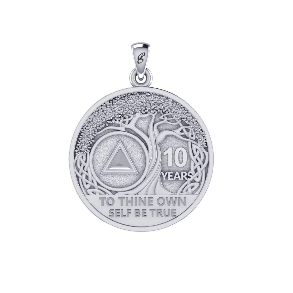 Tree of Life Sterling Silver Coin Pendant - Double Sided AA Recovery Jewelry TPD6334 for Meditation, Yoga & Spiritual Healing