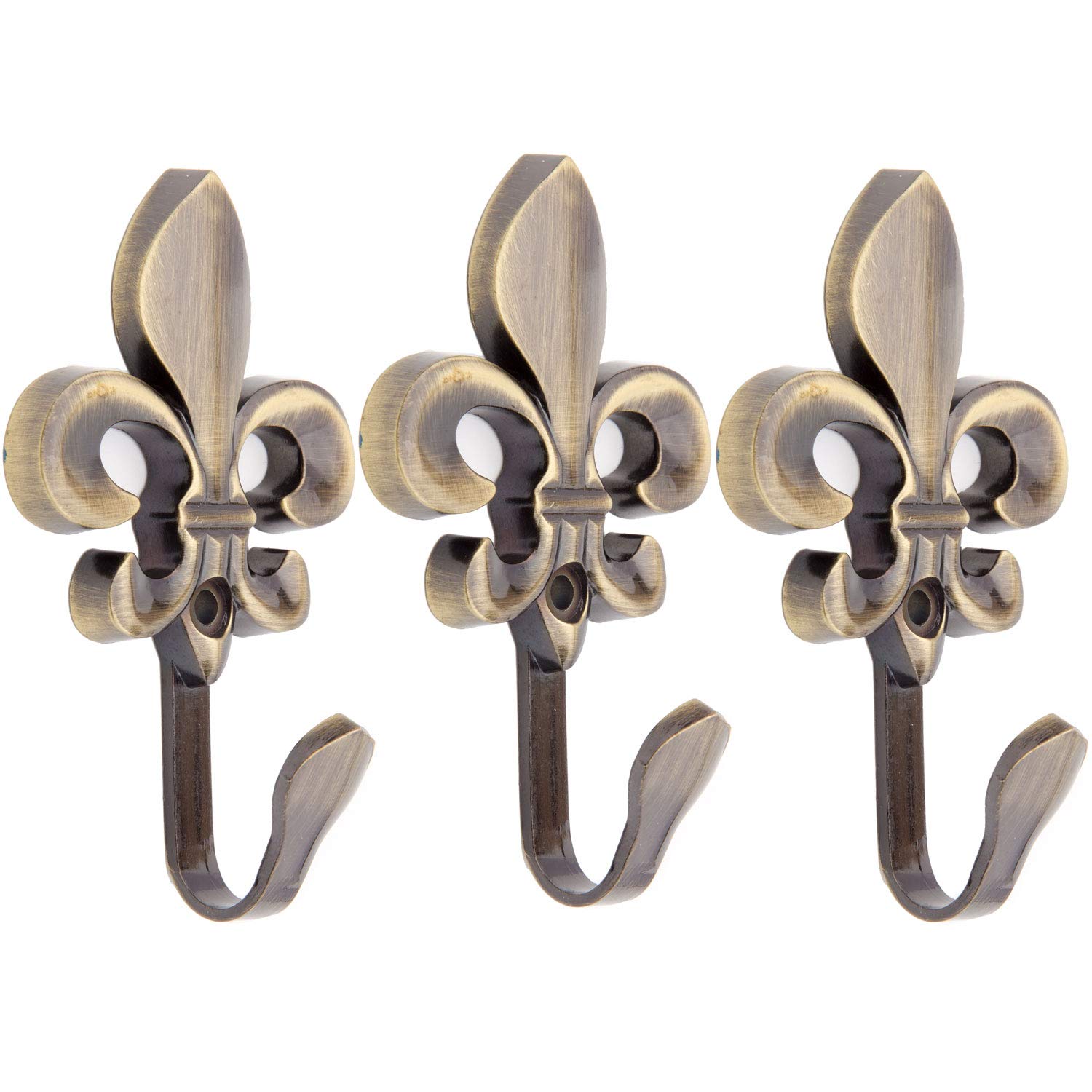 Heavy Duty Decorative Wall Hooks - 4 Pack Bronze Bathroom Towel Hooks & Coat Hooks for Robe, Hat, Scarf, Belt, Handbag, Keys - Durable Metal Wall Mounted Hanging Hooks for Bathroom, Bedroom, Entryway & Kitchen Organization