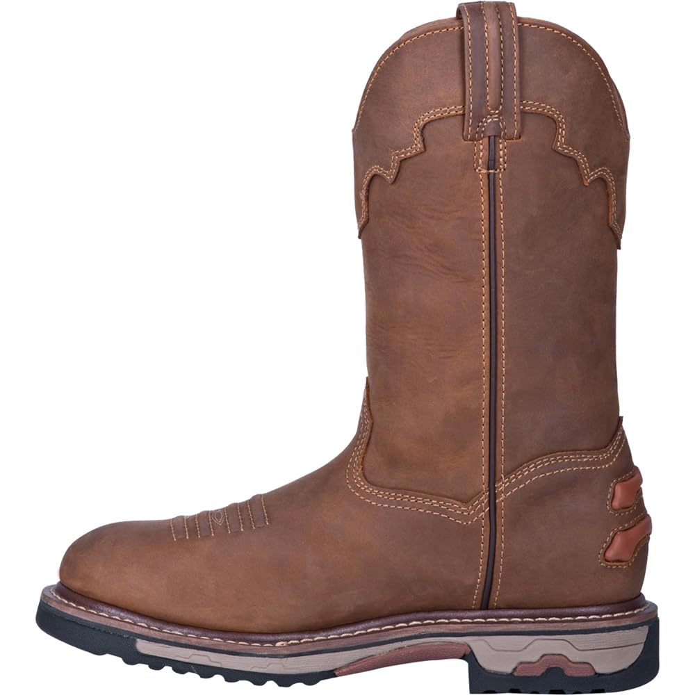 Dan Post Men's Journeyman Waterproof Work Boots - Brown Leather Safety Shoes for Construction & Outdoor Work | Slip Resistant & Comfortable for Daily Wear