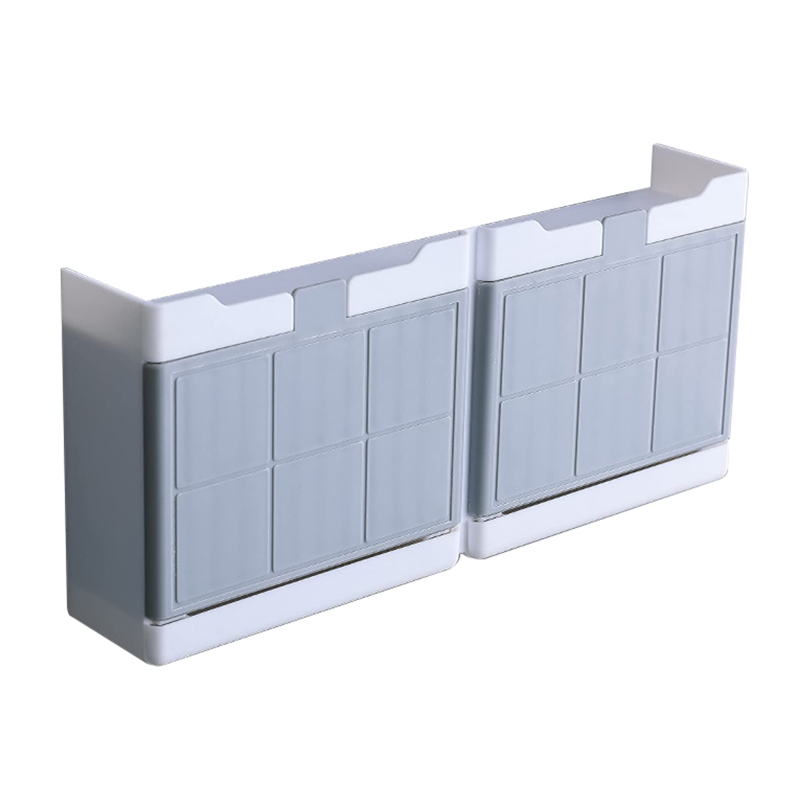 JESEBROD ABS Plastic Wall Mounted Self-Draining Soap Holder - Double Jar Bathroom Storage Container for Soap & Toiletries | Space-Saving Organizer for Shower, Kitchen & Household Use (White)