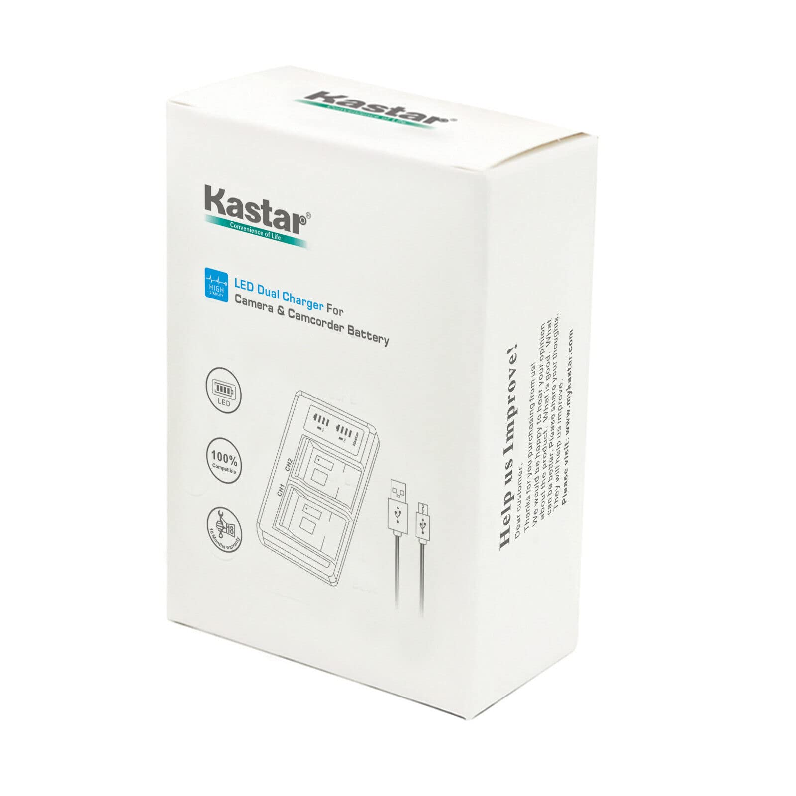 Kastar LTD2 USB Battery Charger for Leica BP-SCL2 (14499) & BC-SCL2 - Compatible with Leica M Typ 240, M240, M262 Cameras | Fast Charging, Portable Power Solution for Travel & Professional Photography
