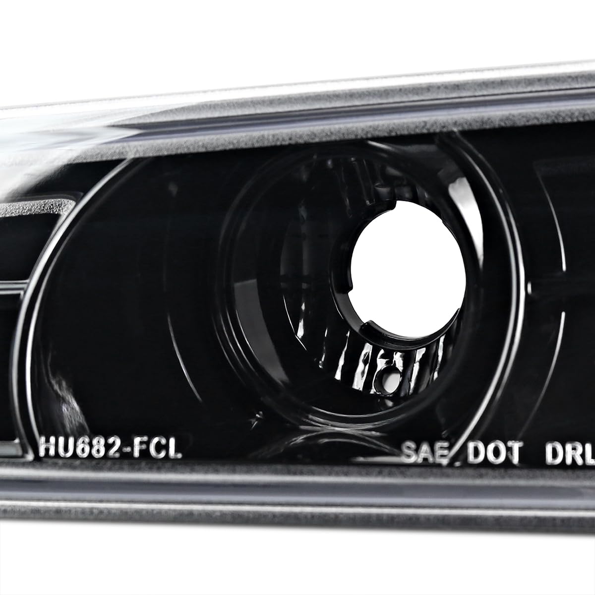 Spec-D Tuning Glossy Black LED Halo Projector Headlights + Bumper Lights for 2004-2012 Chevy Colorado & GMC Canyon - Complete Left & Right Headlamp Assembly - Upgrade Your Truck's Style & Night Visibility for Off-Roading & Daily Driving