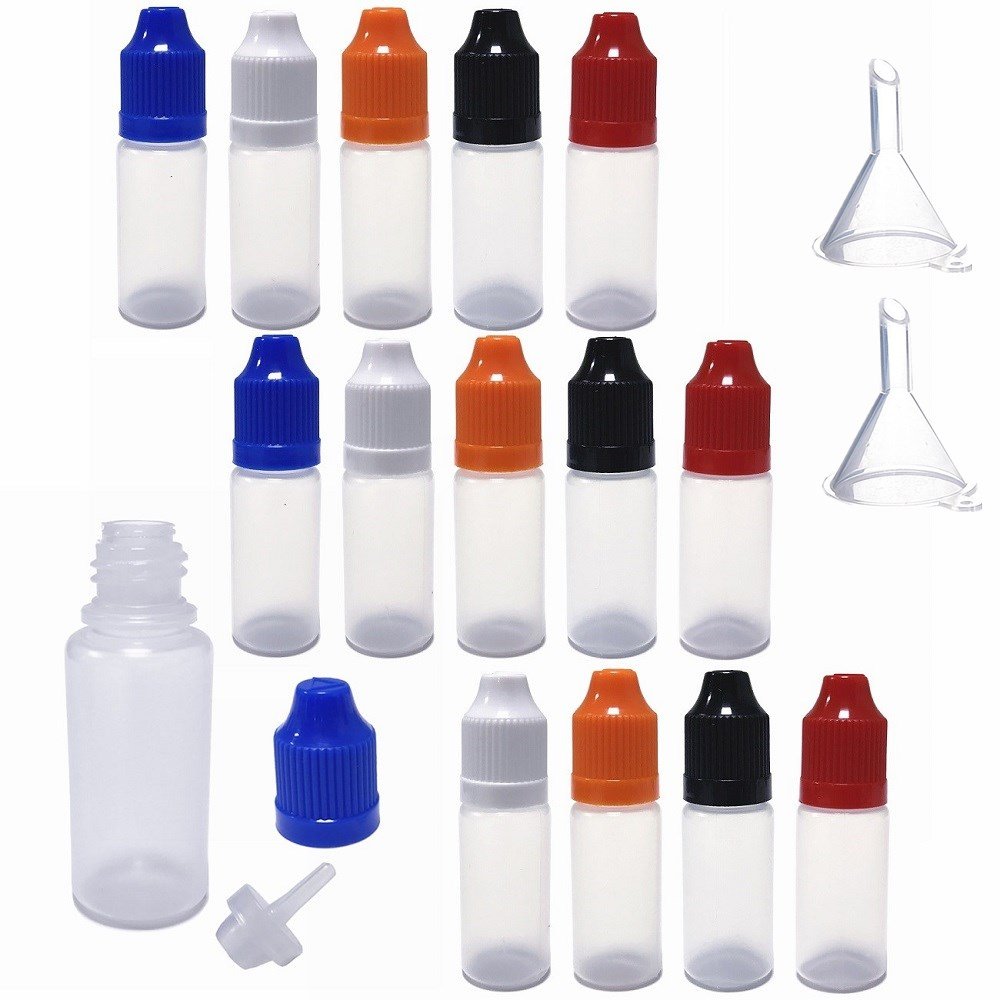 15 Pack 10ml LDPE Dropper Bottles with Thin Tip - Essential Oil, E-Liquid, & DIY Cosmetic Applicators - Perfect for Refilling, Mixing, and Precise Dropping