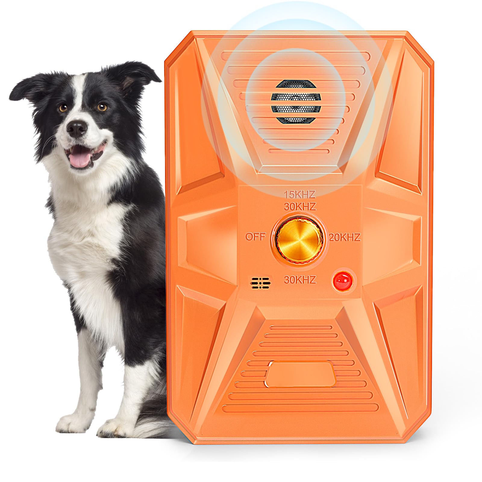 **Ultrasonic Anti Bark Device for Dogs - 3 Modes, 60ft Range, Safe & Effective Bark Control for All Dog Breeds - Stop Neighbor Dog Barking & Unwanted Behaviors - Perfect for Home, Yard, and Travel (Orange)**