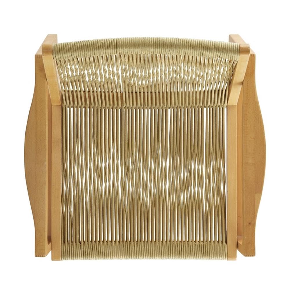 Natural Brown Linon Woven Wood and Rope Rocking Chair - Comfortable Patio, Porch or Nursery Seating for Relaxing Outdoors