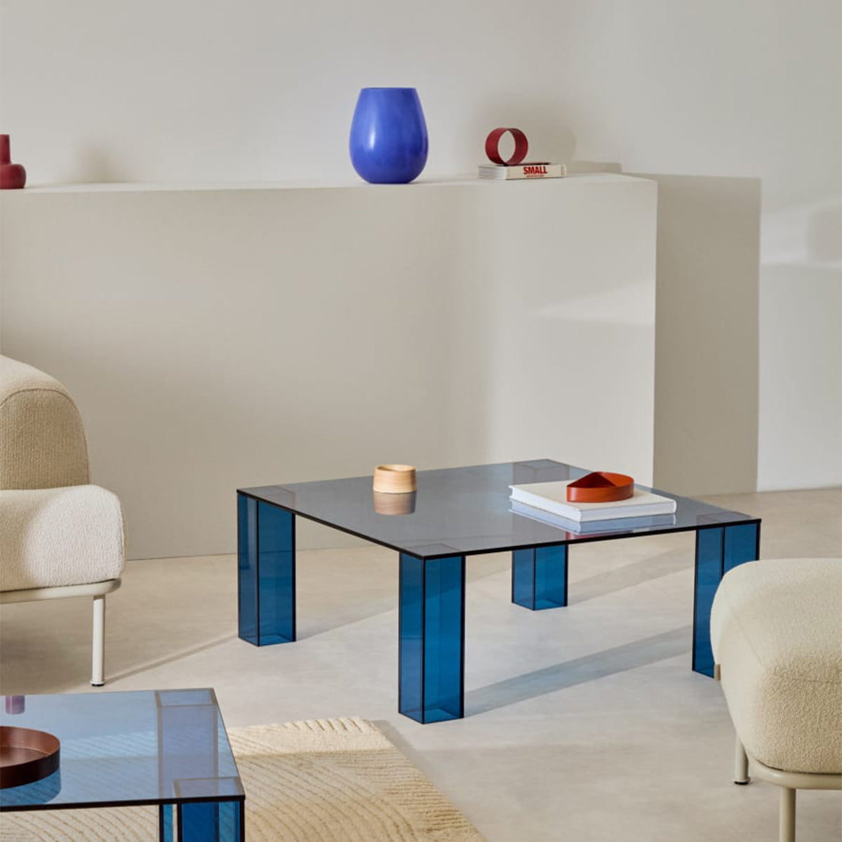 Modern Adularia Glass Square Coffee Table - Stylish & Durable Living Room Centerpiece for Home Decor