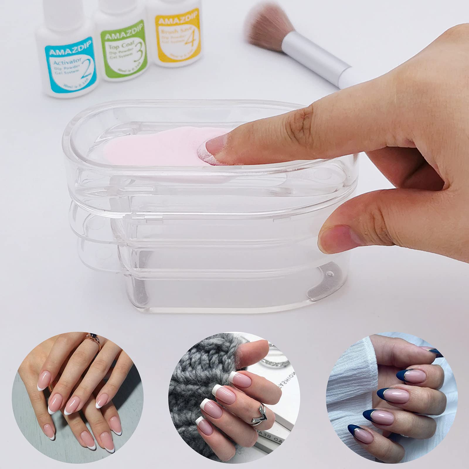 Professional Nail Dip Powder Recycling System & French Dip Nail Tray - Transparent Dip Nail Accessories Kit for Salon & Home Manicures | Perfect for DIY Nail Art & Professional Nail Technicians
