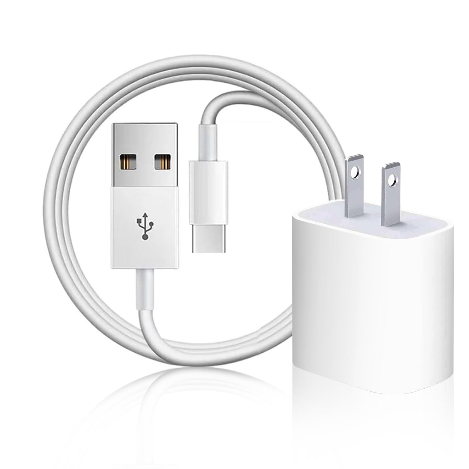 5V 2A 6FT Fast Wall Charger Adapter with USB-A to USB-C Cable - Compatible with AirPods 4th Gen, AirPods Max 2024, AirPods Pro 2 (2023), iPad 10th Gen & iPhone 16/15 - Perfect for Home, Office & Carplay Charging