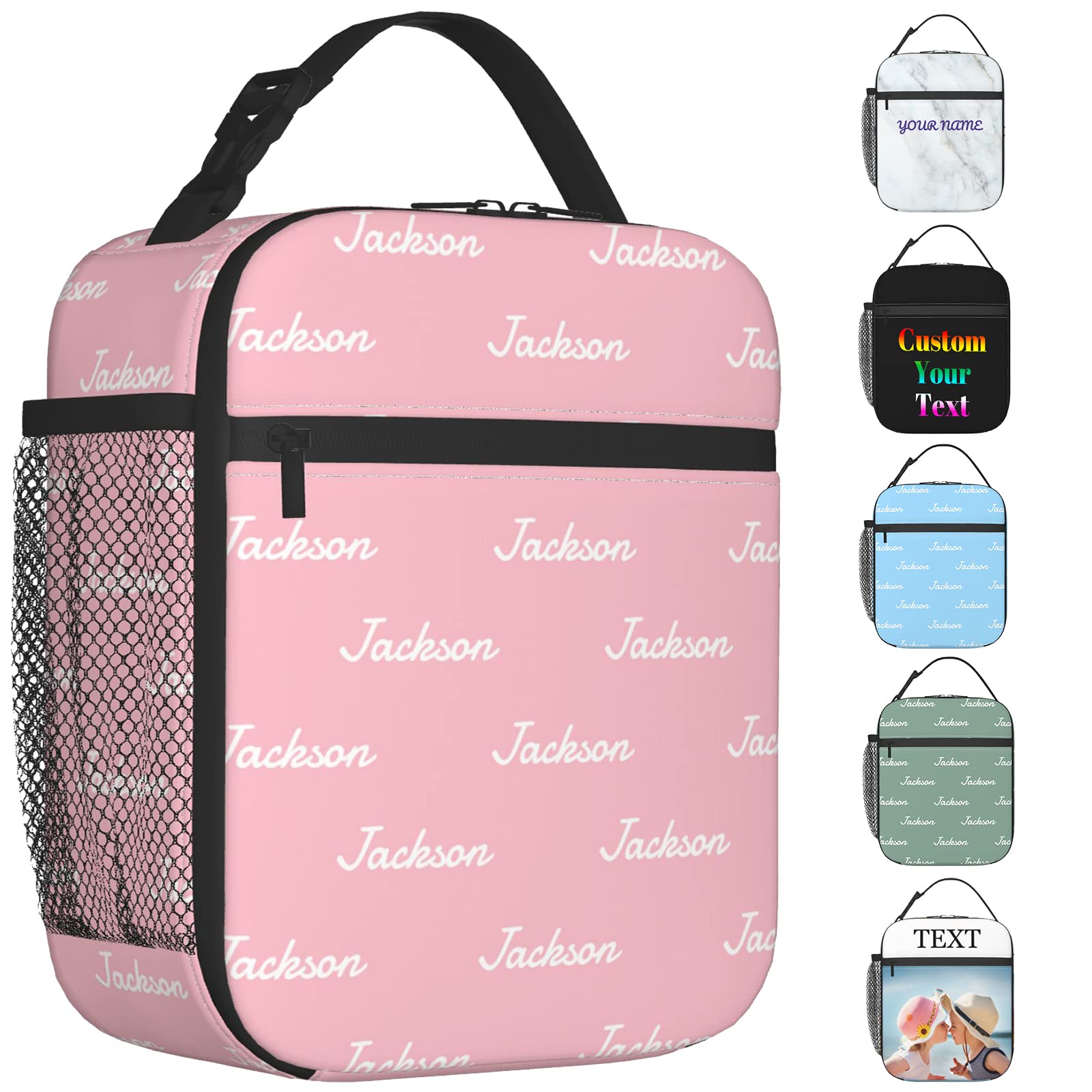 Custom Insulated Lunch Bag with Photo Personalization - Reusable Tote Lunch Box with Adjustable Shoulder Strap for Work, School & Picnic - Perfect for Women, Men & Adults (Ideal for Office Commutes, Kids' Lunches & Outdoor Activities)