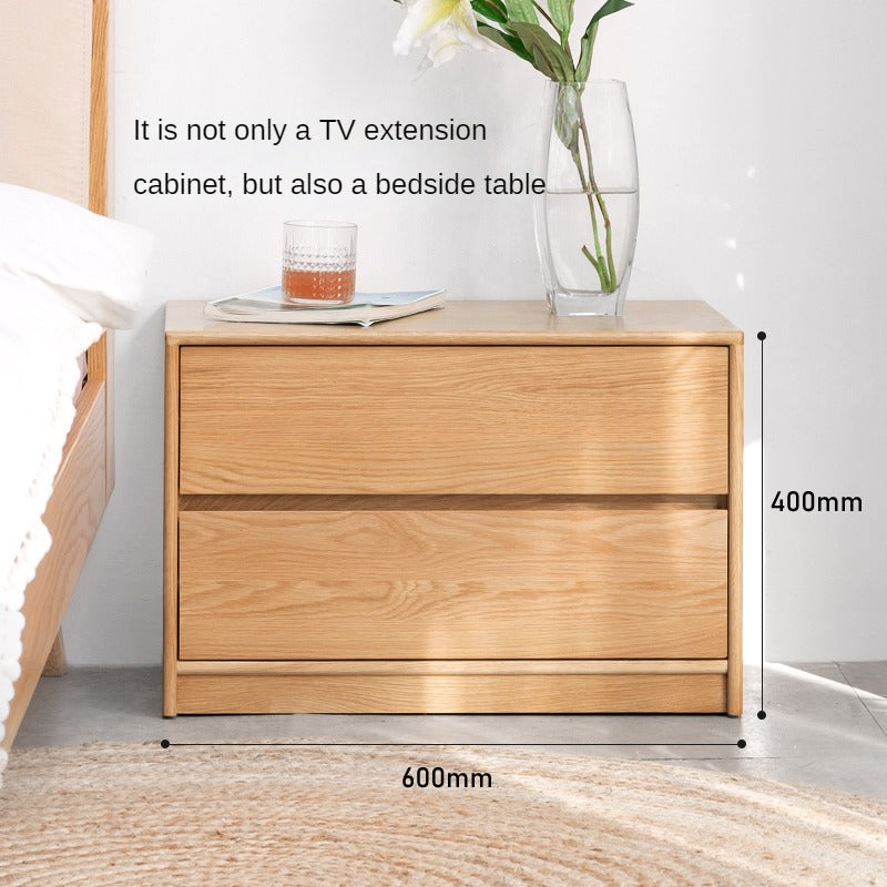 Solid Oak Wood TV Stand with Storage Shelf - Perfect for Living Room, Bedroom & Home Theater Entertainment Centers