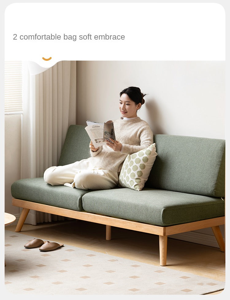 Premium Beech Solid Wood Upholstered Sofa - Comfortable & Durable Living Room Furniture for Relaxing & Entertaining