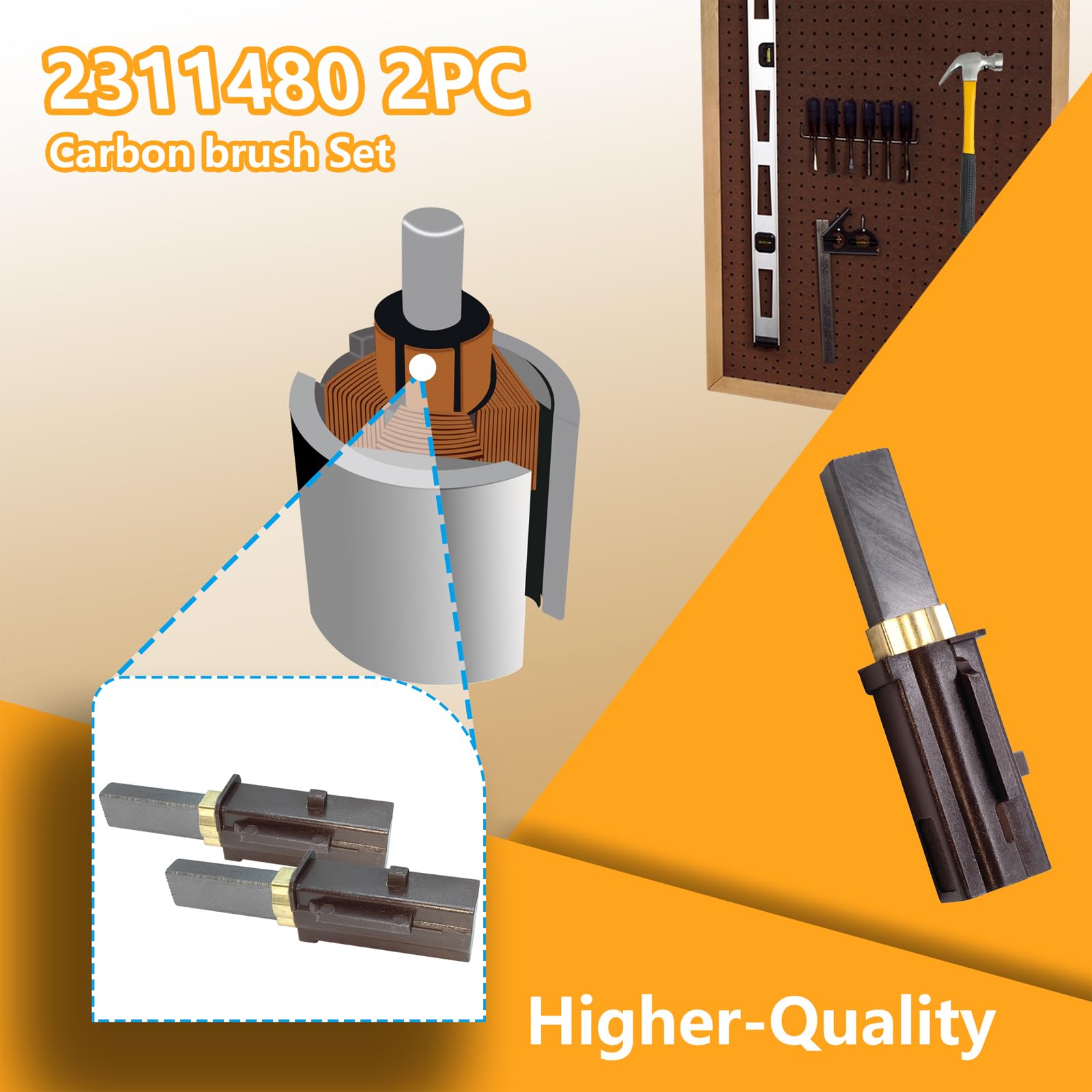 **Ametek Lamb 2311480 Vacuum Motor Carbon Brush Replacement (2 Pack) – Compatible with Models 333261 & 33326-1 – Ideal for Vacuum Cleaner Repair & Maintenance**