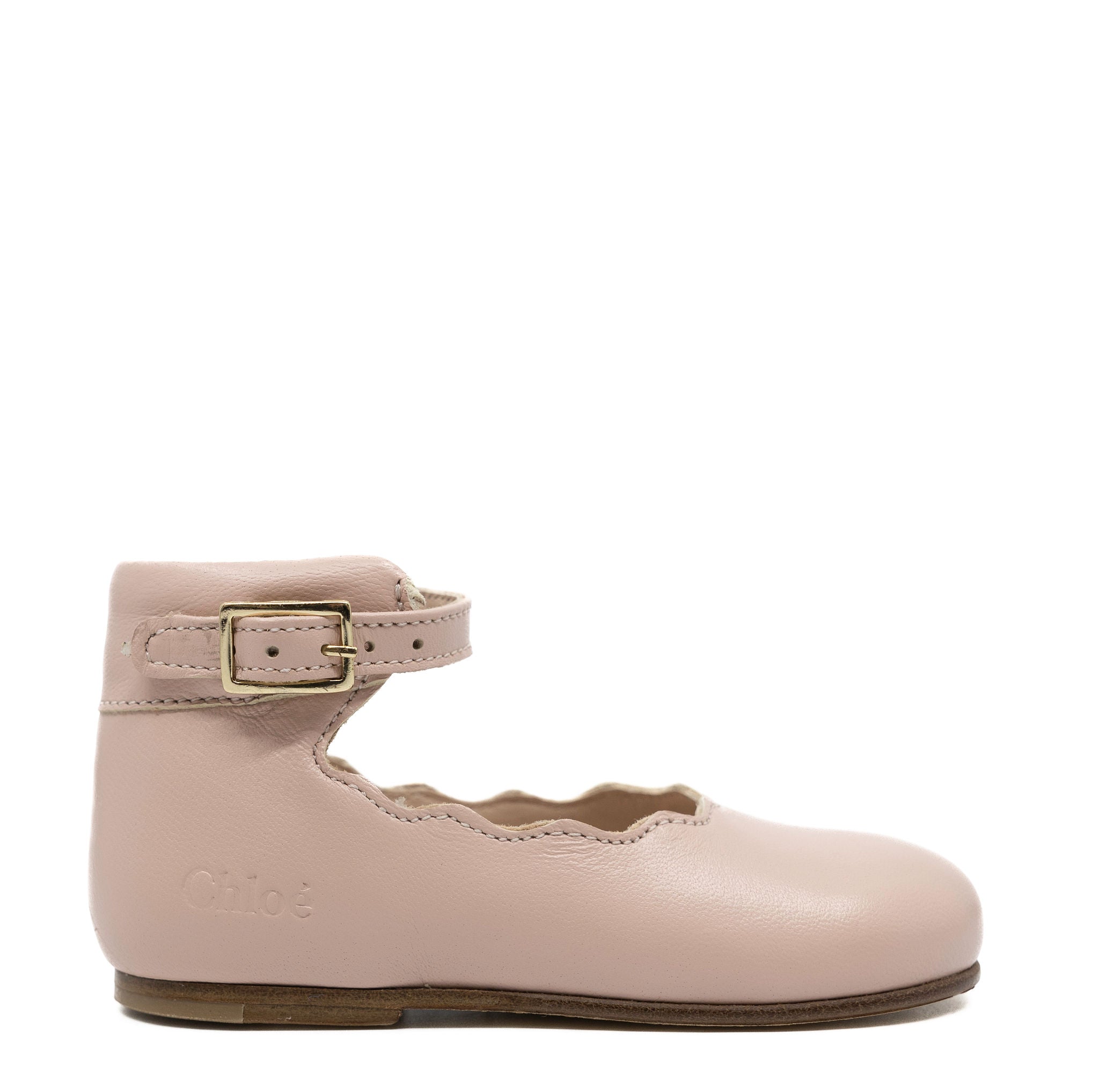 Chloe Dust Rose Scalloped Baby Shoes - Soft Leather First Walkers for Newborns & Infants | Perfect for Special Occasions, Photo Shoots & Everyday Wear