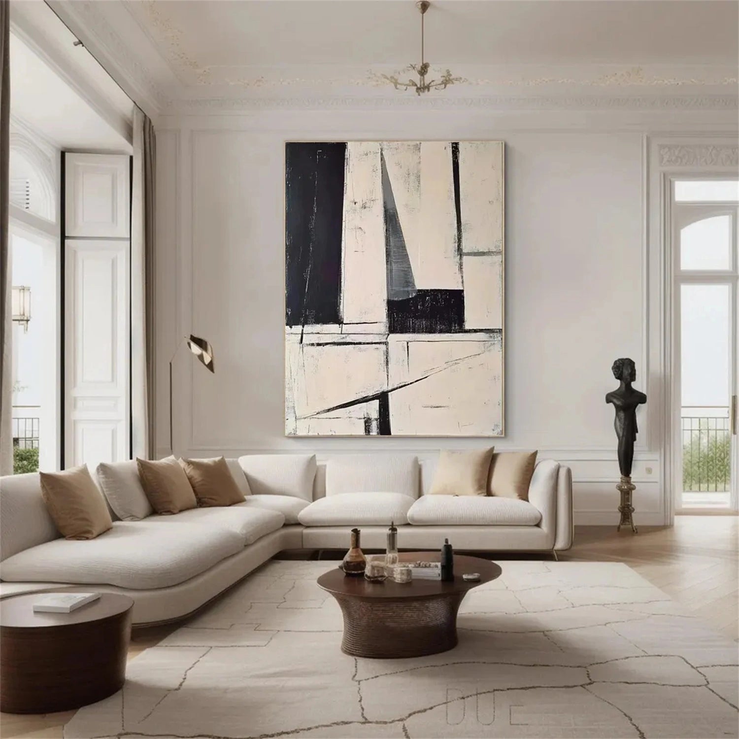 Abstract Tranquility Art Painting - Modern Canvas Wall Decor for Living Room, Bedroom & Office | #WS232 | Handmade Contemporary Artwork for Home & Office Decor