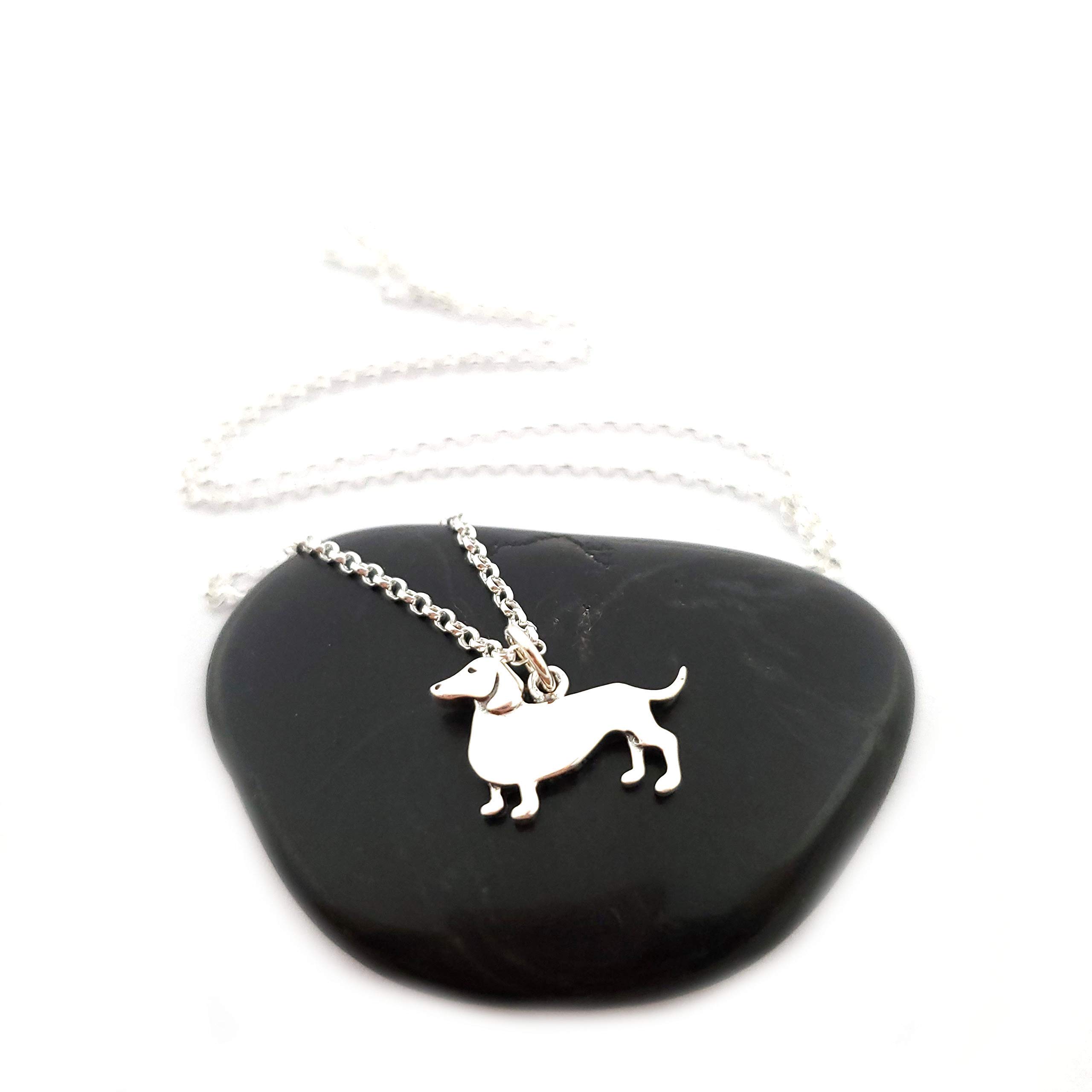 Sterling Silver Dachshund Charm Necklace - Cute Dog Pendant Jewelry for Women, Gift for Dog Lovers - Perfect for Casual Wear, Date Nights & Special Occasions