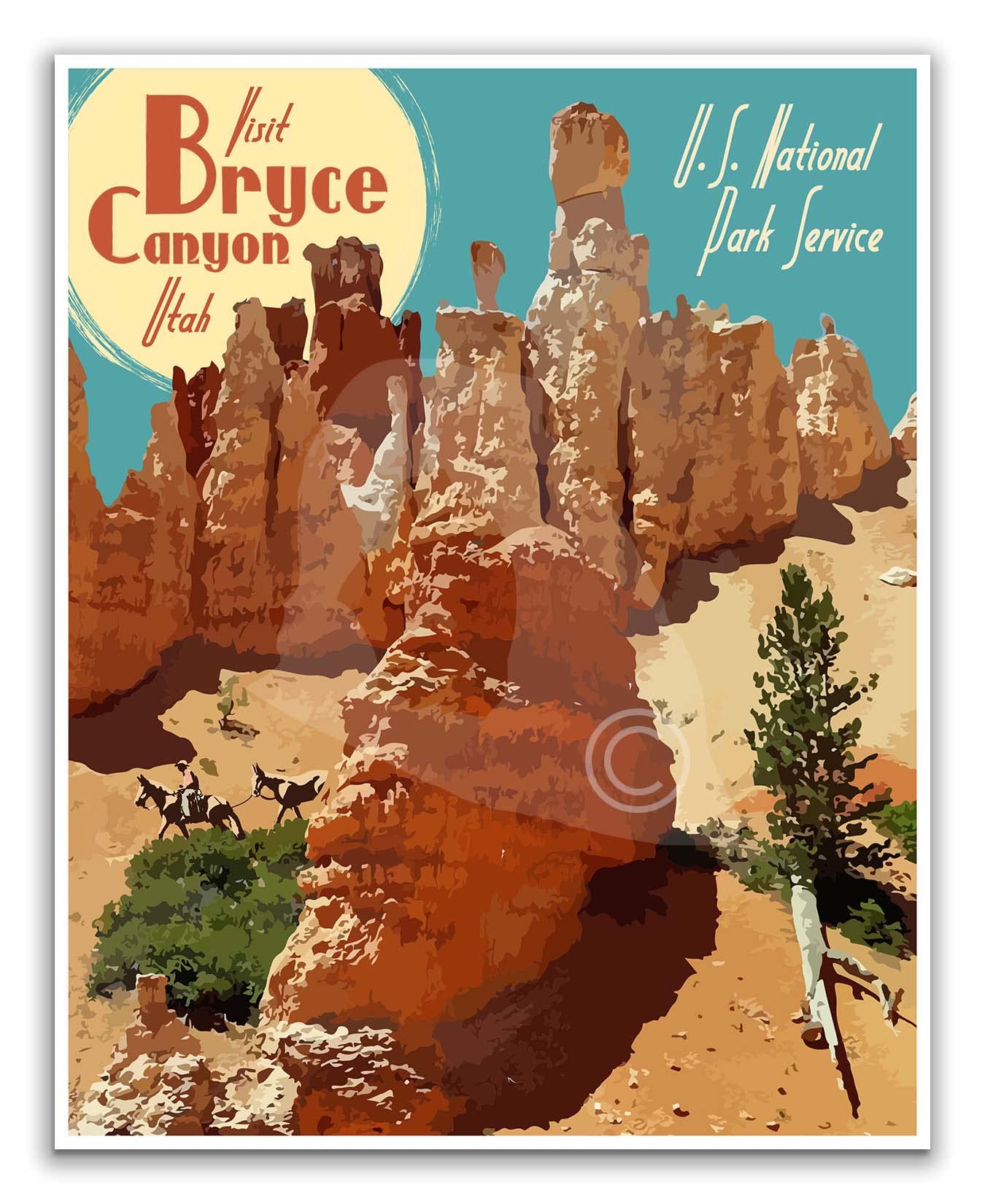 Bryce Canyon National Park Travel Poster Print - 16x20 Inches Canvas Wall Art - Perfect for Home, Office & Travel Decor