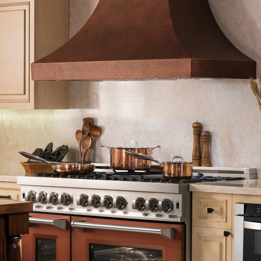 ZLINE Designer Series Hand Hammered Copper Finish Wall Range Hood (8632H) - Premium Kitchen Ventilation for Modern Homes, Perfect Over Stove, Island or Cooktop
