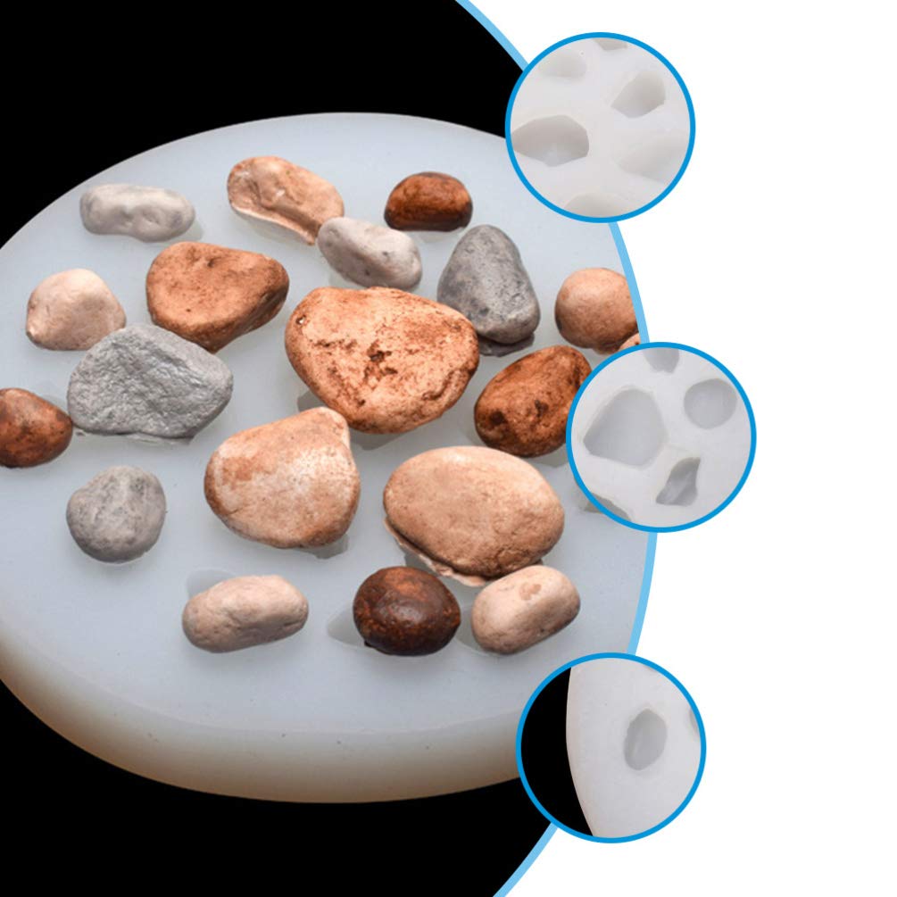 1Pc DIY Stone Silicone Mold for Pebble Making - Irregular Hand Stone Crafting, Resin Art Decor - Perfect for Home Decoration, Garden Stones, and Resin Dice Making Projects