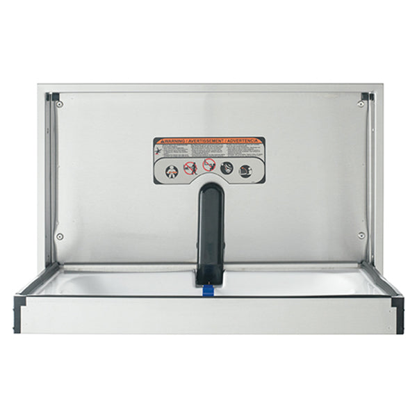 Foundations 100SS R Premier Horizontal Recessed Mount Full Stainless Steel Baby Changing Station - Durable Commercial Grade Diaper Changing Table for Restrooms, Daycares & Public Spaces