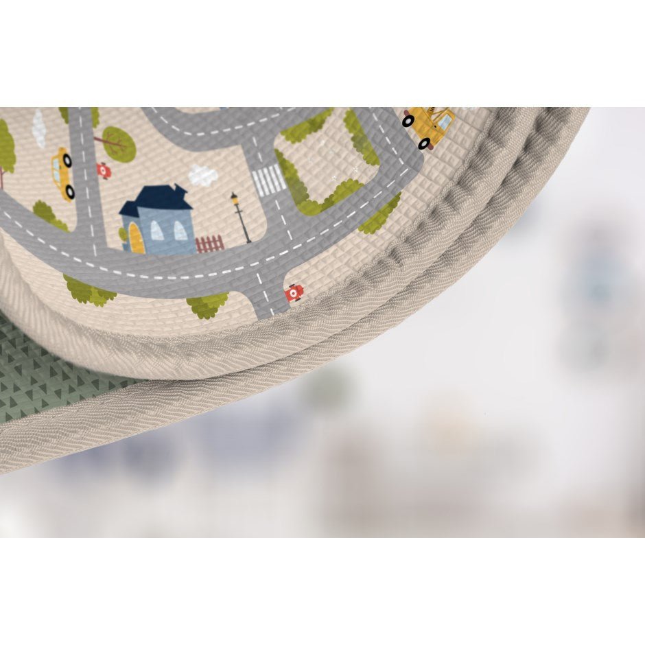 5' x 6' Yokina City Reversible Waterproof Baby Playmat - Non-Toxic Foam Floor Mat for Crawling & Playtime - Nursery, Daycare & Home Use