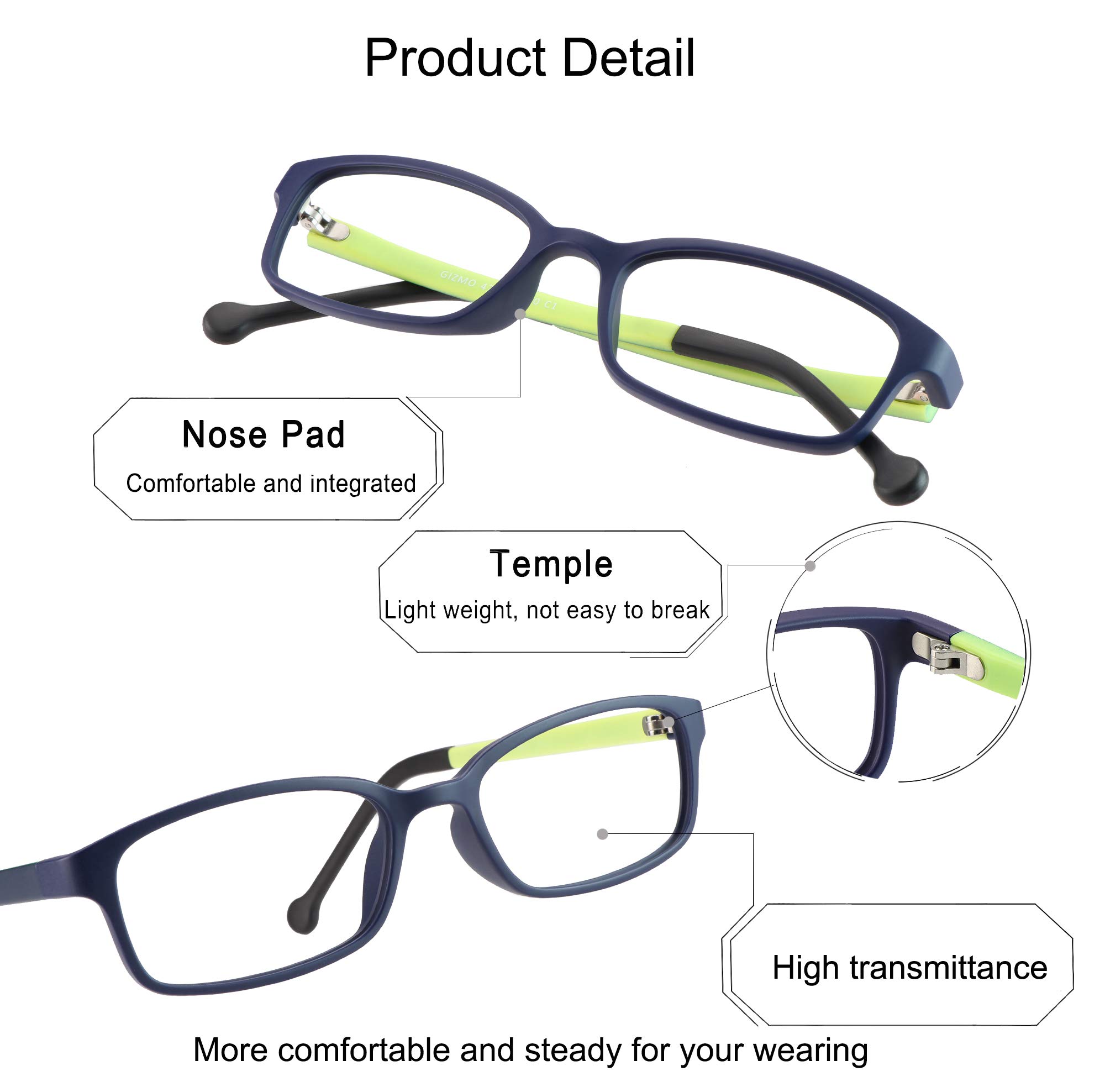 Blue Light Blocking Glasses for Kids - Anti Eyestrain & UV400 Protection - Computer & Reading Glasses to Reduce Eye Fatigue - Perfect for Online Classes, Gaming & Screen Time