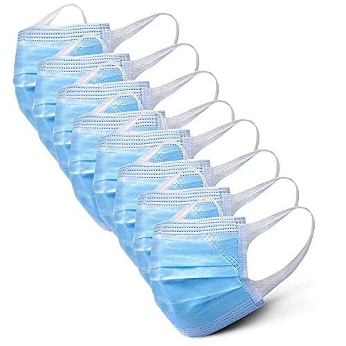 GreatDio® 500 Pcs 3-Ply Disposable Face Masks with Soft Ear Loops - 98.5% BFE & 98% PFE Protection - Adjustable Nose Wire (Blue) | Ideal for Daily Use, Travel, Work, and Public Safety
