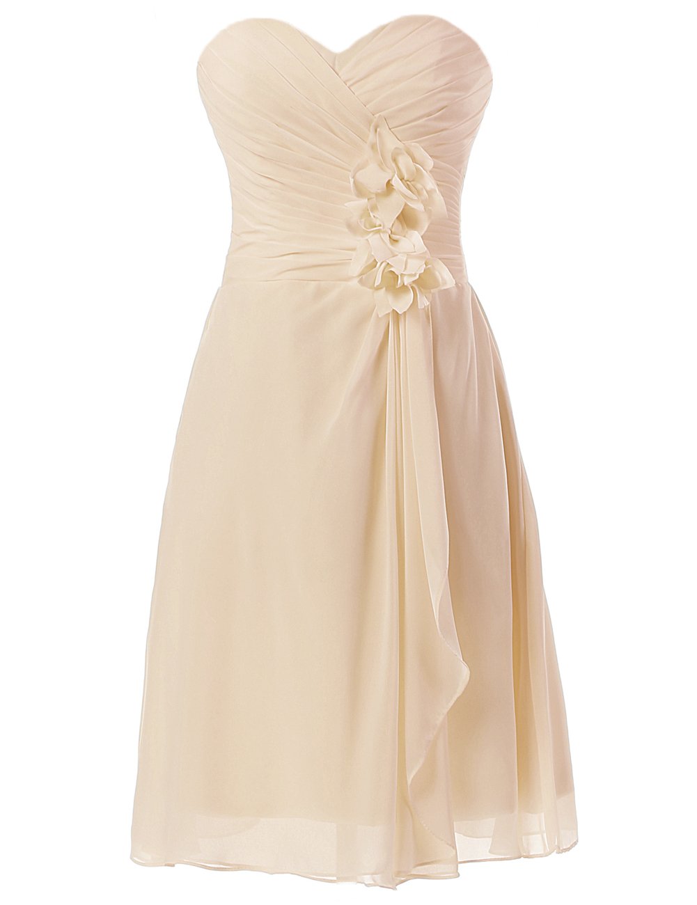 JAEDEN Short Chiffon Strapless Sweetheart Bridesmaid Dress - Elegant Prom & Formal Evening Gown for Weddings, Parties & Special Occasions