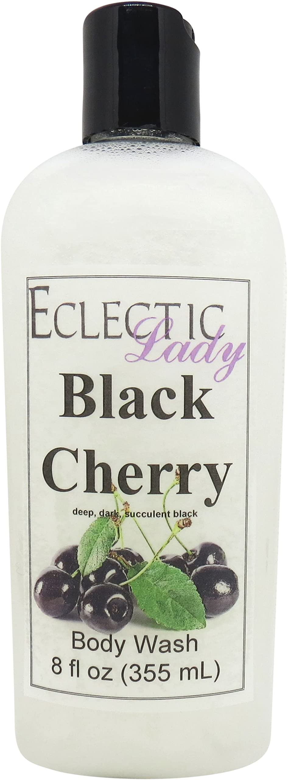 Black Cherry Scented 3-in-1 Liquid Pearl Body Wash - Bubble Bath, Hand Soap & Shower Gel | Phthalate-Free, Handcrafted in USA (8 oz) | Perfect for Spa Days, Gift Sets & Luxurious Bath Time