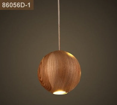 Handcrafted Wooden Globe Pendant Light - Modern Farmhouse Ceiling Lighting Fixture for Kitchen Island, Dining Room & Bedroom Decor