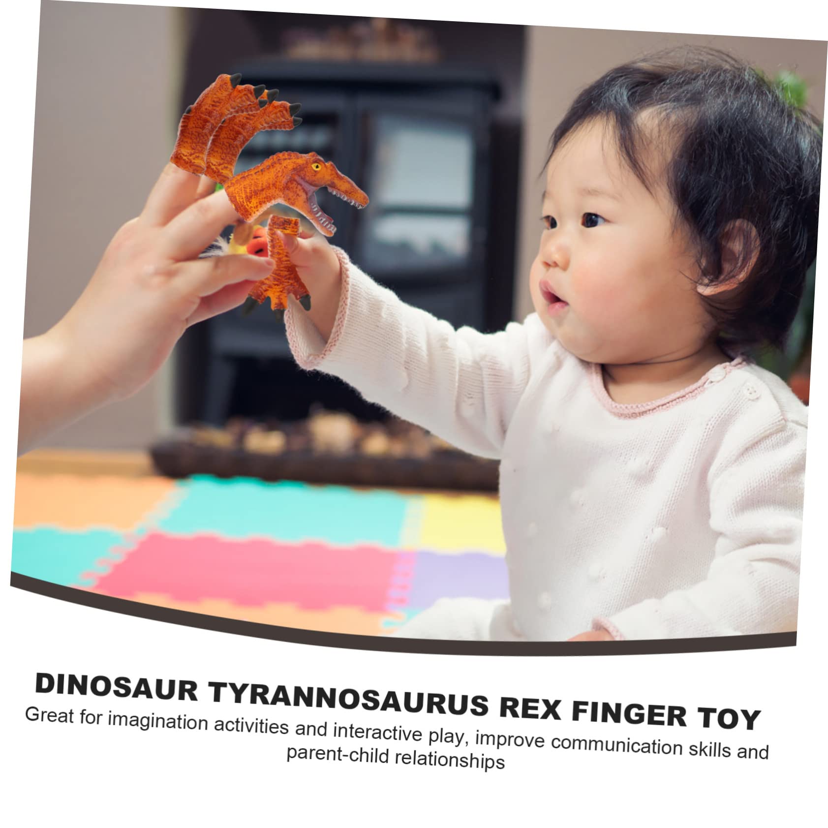 Vaguelly 1 Set Dinosaur Finger Puppet Toys for Kids - Soft Rubber Hand Puppets, Family Interactive Baby Toys for Toddlers | Perfect for Storytelling, Role Play & Early Childhood Development