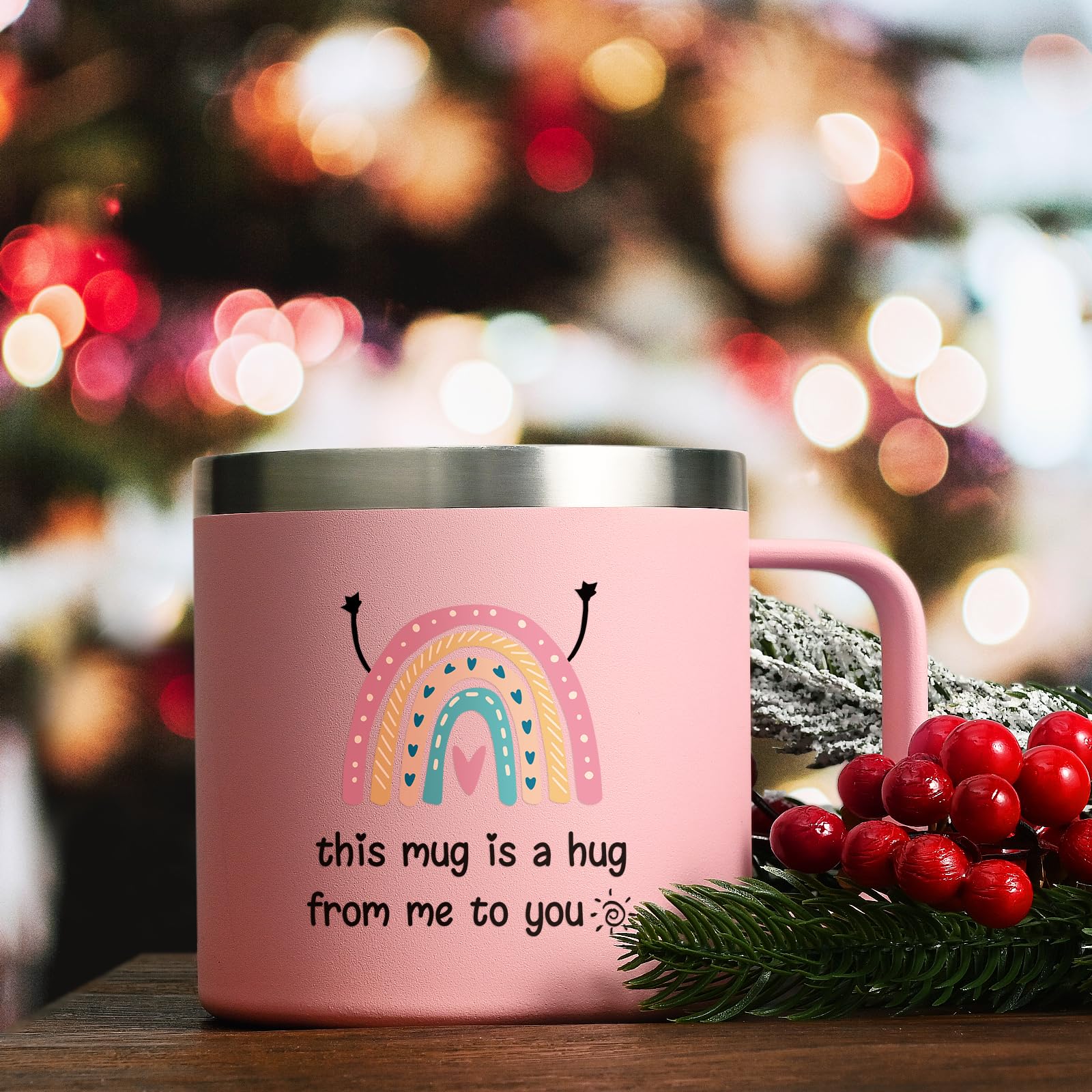 LiqCool 14 Oz Cute Pink Coffee Mug - Best Friend Gift for Sister, Unique Inspirational Spiritual Gift for Women - Perfect for Christmas, Birthdays & Daily Coffee Moments