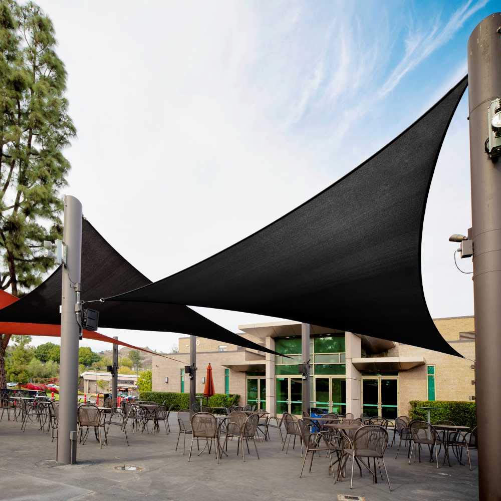 Royal Shade Heavy Duty Triangle Sun Shade Sail 10' x 15' x 18' - Black UV Block Canopy Mesh - 200GSM Commercial Grade - Custom Size Available - 5 Year Warranty | Perfect for Patio, Poolside, Backyard, and Outdoor Commercial Spaces