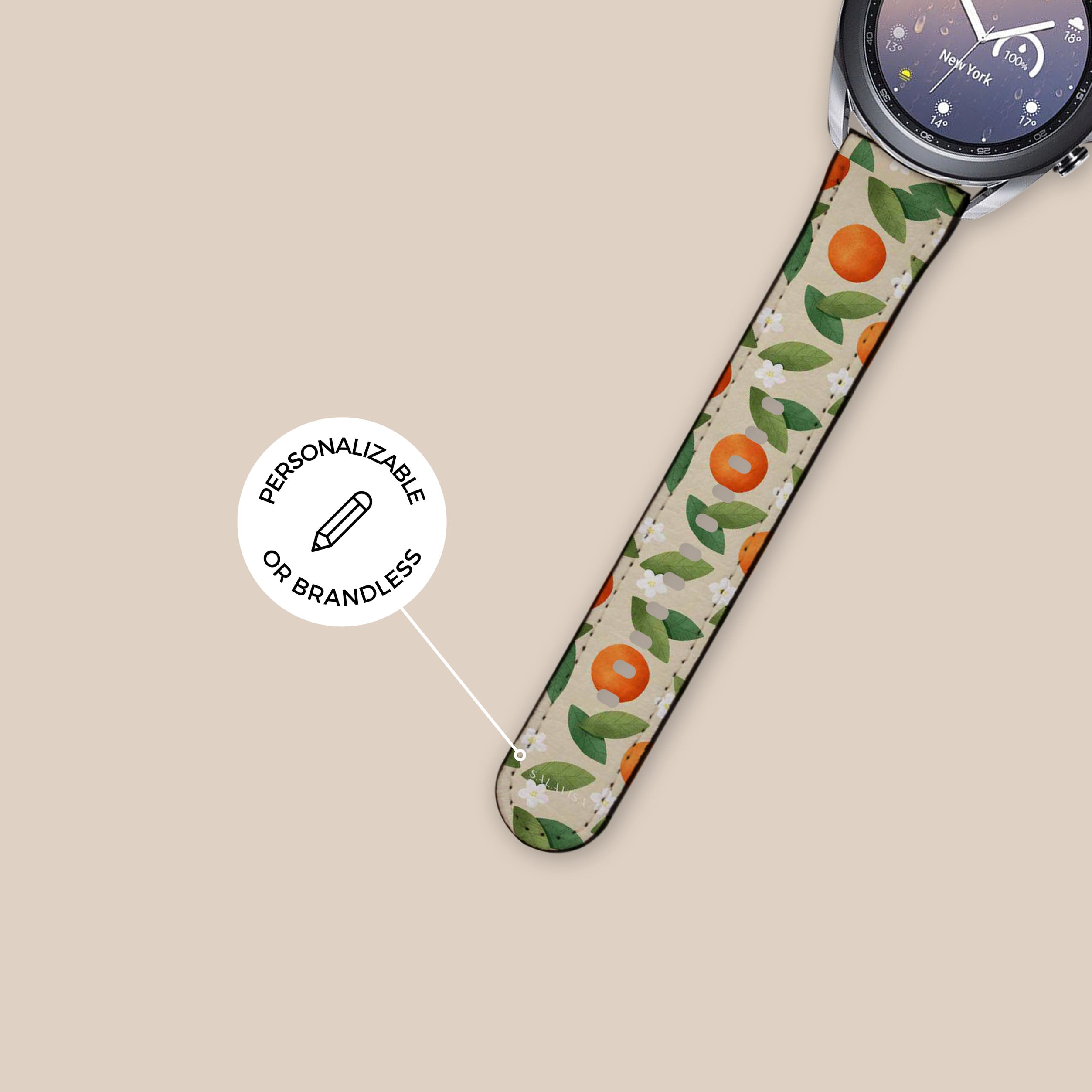 Stylish Tangerine Summer Mix Galaxy Watch Band - Durable Silicone Strap for Samsung Galaxy Watch 4/5/6 - Perfect for Workouts, Running & Outdoor Activities