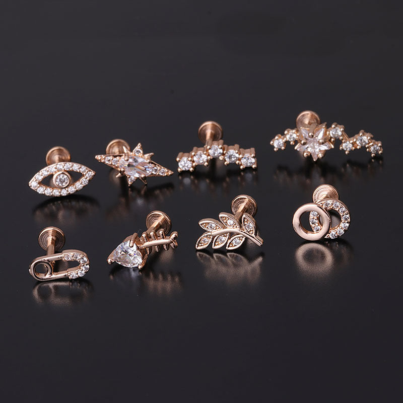 16G Cartilage Safety Pin Fish Bone Helix Piercing Stud - Surgical Steel Body Jewelry for Ear, Nose & Lip | Perfect for Punk, Gothic & Alternative Fashion Styles | HSPJ297
