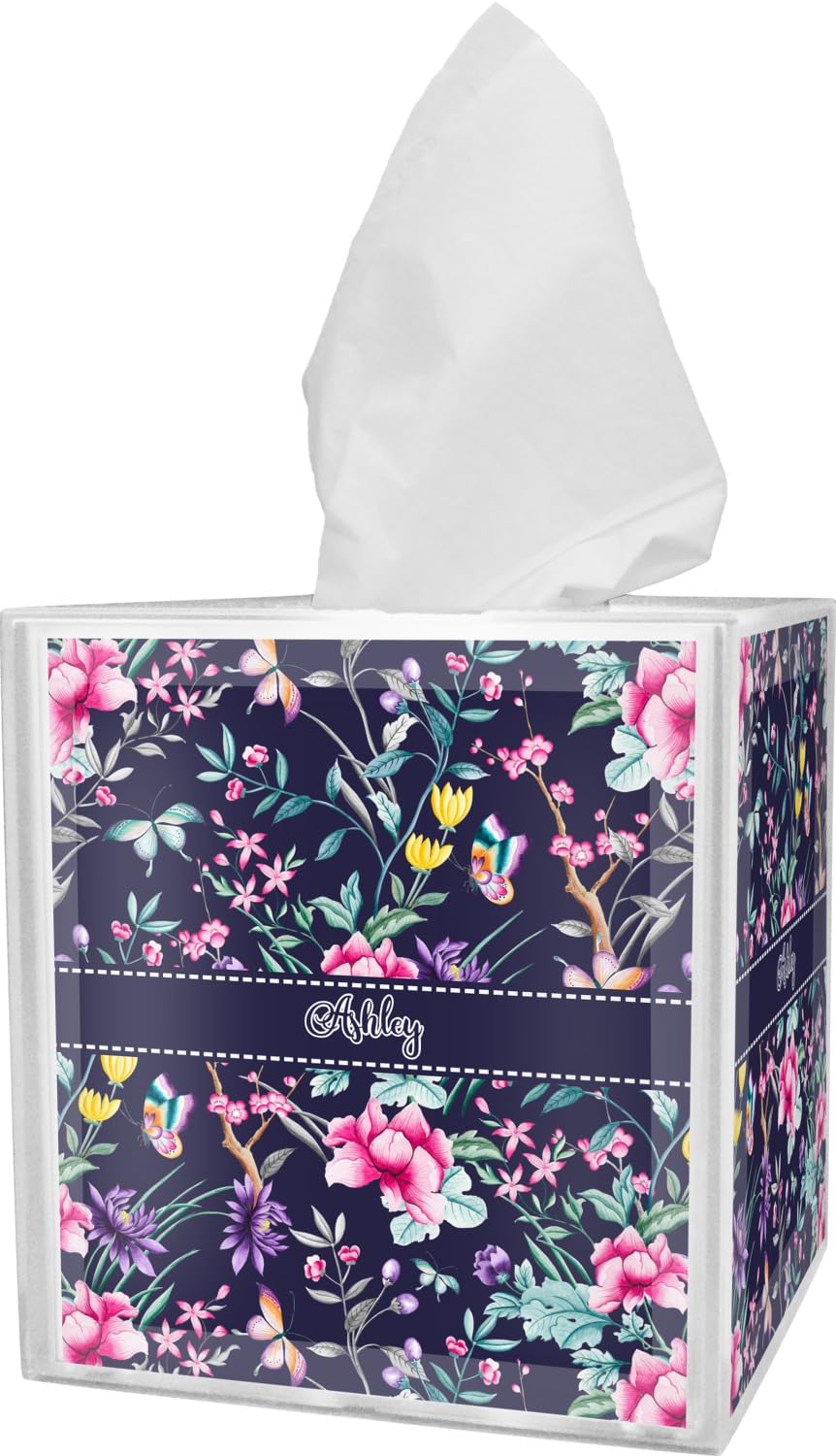 Handmade Chinoiserie Tissue Box Cover - Vintage Floral Pattern Decorative Tissue Holder for Living Room, Bedroom & Bathroom - Perfect Home Decor Gift Idea