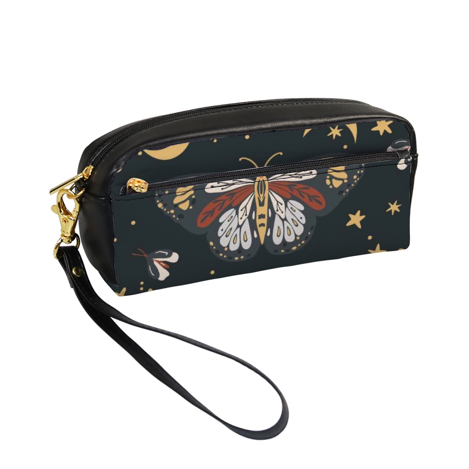 Vintage Boho Butterfly Pencil Case with Zipper - Colorful Pouch for Kids, Women & Teens - Perfect for School, Office & Travel Accessories Storage