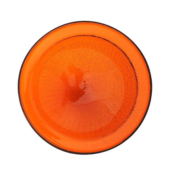 Handmade Mandarin Crackle Glass Birdbath Bowl - Outdoor Garden Decoration for Birds & Wildlife - Perfect for Patio, Yard & Backyard Bird Watching