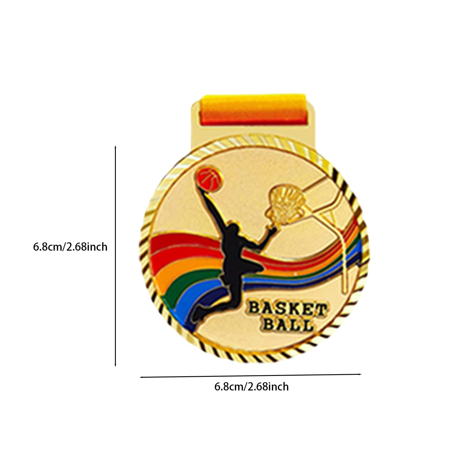 Amagogo 12pcs Basketball Medals - 6.8cm Zinc Alloy Awards with Ribbons for Sports Competitions