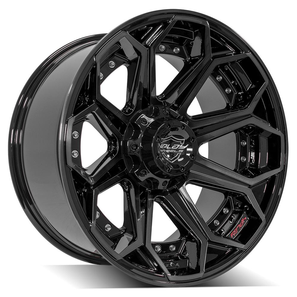 4Play Gen2 4P80R 20x10.0 Gloss Black Wheels with Brushed Face & Tinted Clear - 18