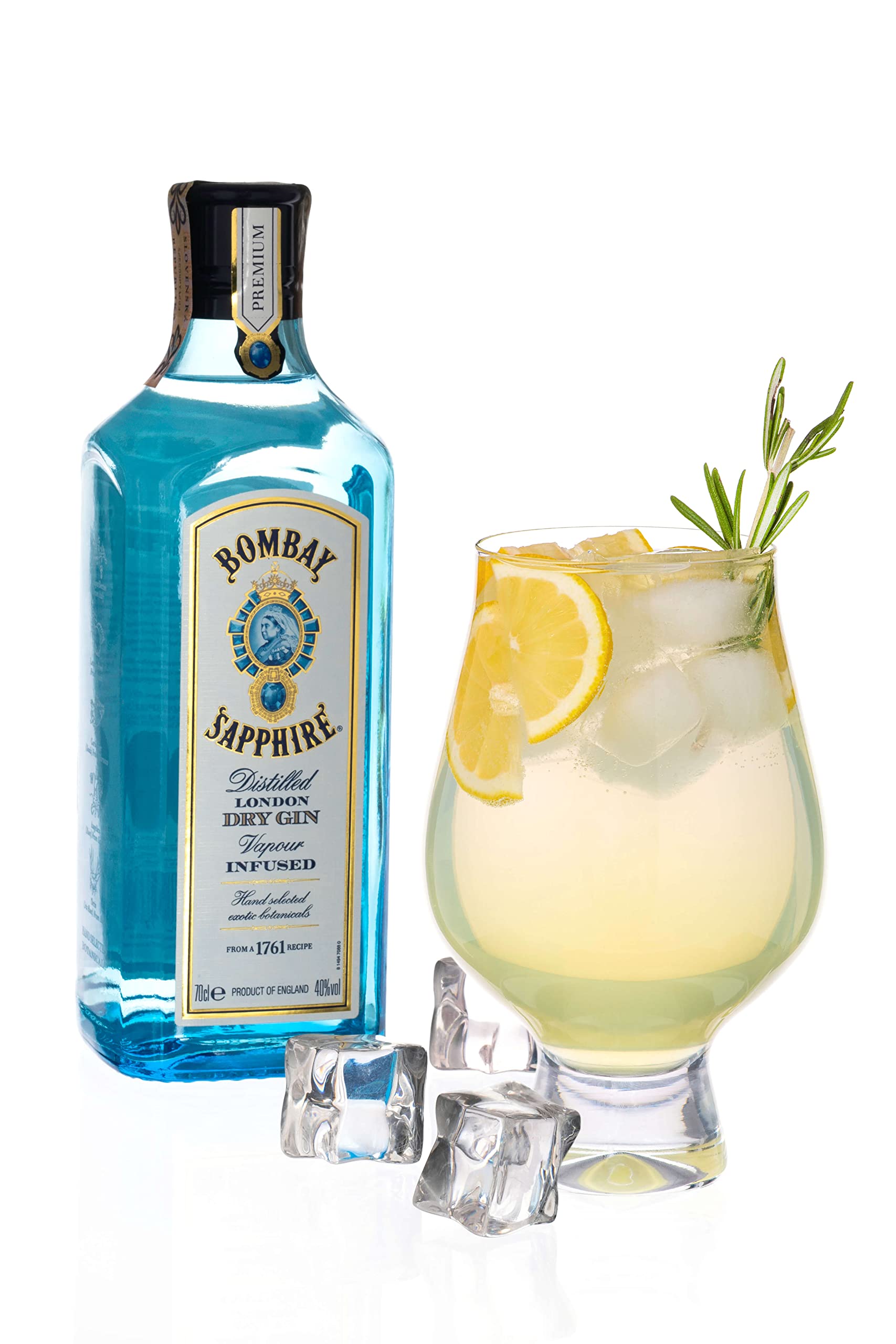 DIAMANTE 'Auris' Crystal Gin and Tonic Glasses Set of 2 - Stemless Cocktail Glasses for Gin, Whiskey, Water & More - Perfect for Home Bar, Parties & Gifts